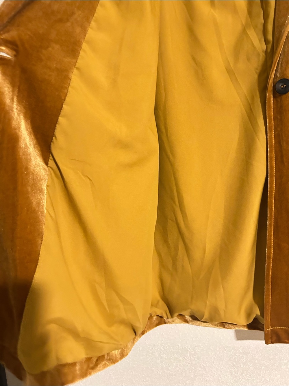 Women's Yellow Velvet Blazer Jacket Size Large New - Picture 6 of 10